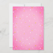 スウィートピンク&金ゴールドバレリナフェアリー誕生日 招待状 (裏面)