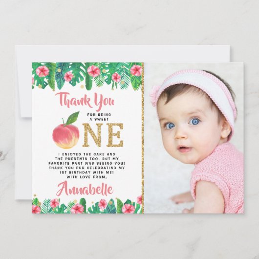 スウィートピーチガールズ1stバースデーフォト サンキューカード (正面)