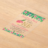 スウィートピーチガールズ1st誕生日 アクリル招待状 (レイダウン)