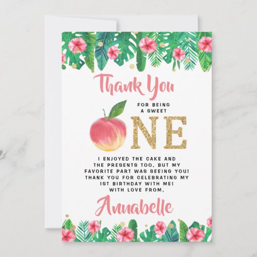 スウィートピーチガールズ1st誕生日 サンキューカード (正面)