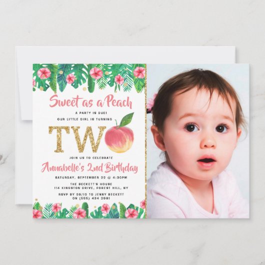 スウィートピーチガールズ2ndバースデーフォト 招待状 (正面)