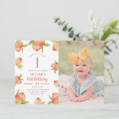 スウィートピーチガール ファーストバースデーフォト 招待状 (スタンド正面)