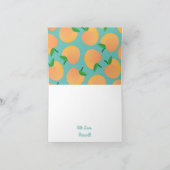 スウィートピーチキュートフルーツ1st誕生日パーティーテーマ カード (内部)