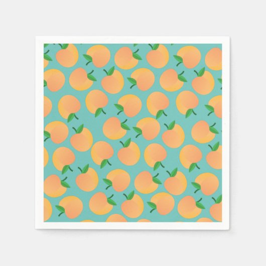 スウィートピーチキュートフルーツ1st誕生日パーティーテーマ スタンダードカクテルナプキン (正面)