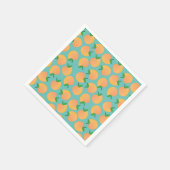 スウィートピーチキュートフルーツ1st誕生日パーティーテーマ スタンダードカクテルナプキン (角)