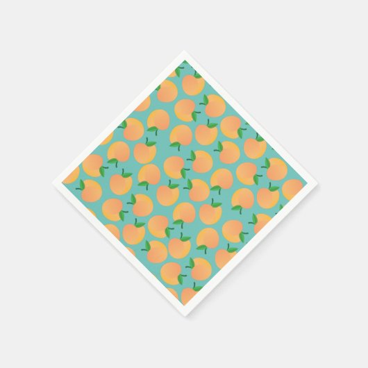 スウィートピーチキュートフルーツ1st誕生日パーティーテーマ スタンダードカクテルナプキン (角)