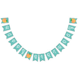 スウィートピーチキュートフルーツ1st誕生日パーティーテーマ バンティングフラッグ