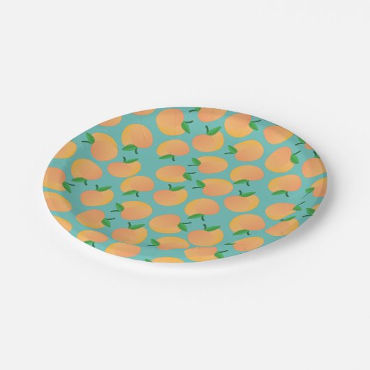 スウィートピーチキュートフルーツ1st誕生日パーティーテーマ ペーパープレート (アングル)