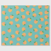 スウィートピーチキュートフルーツ1st誕生日パーティーテーマ ラッピングペーパー (フラット)