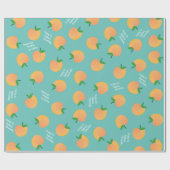 スウィートピーチキュートフルーツ1st誕生日パーティーテーマ ラッピングペーパー (フラット)