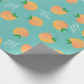 スウィートピーチキュートフルーツ1st誕生日パーティーテーマ ラッピングペーパー (角)