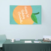 スウィートピーチキュートフルーツ1st誕生日パーティーテーマ 横断幕 (トレードショー)