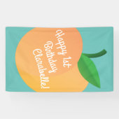 スウィートピーチキュートフルーツ1st誕生日パーティーテーマ 横断幕 (横)