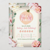 スウィートピーチサザンチャームフローラ誕生日パーティー 招待状 (正面/裏面)
