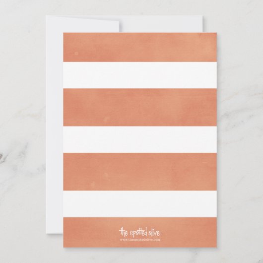 スウィートピーチストライプズ最初の誕生日パーティー 招待状 (裏面)