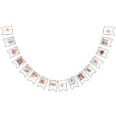 スウィートピーチファースト誕生日フォトバナー バンティングフラッグ (全)