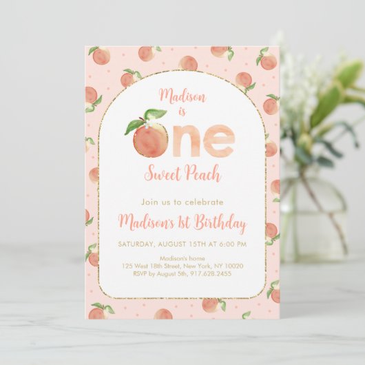 スウィートピーチファースト誕生日 招待状 (スタンド正面)