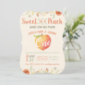 スウィートピーチフローラファースト誕生日招待状 招待状 (スタンド正面)