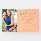 スウィートピーチ結婚のカップルの写真へようこそ 横断幕 (横)