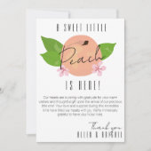 スウィートピーチ誕生のお知らせ サンキューカード (正面)