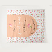 スウィートピーチ誕生日タペストリアンド タペストリー (正面(横))