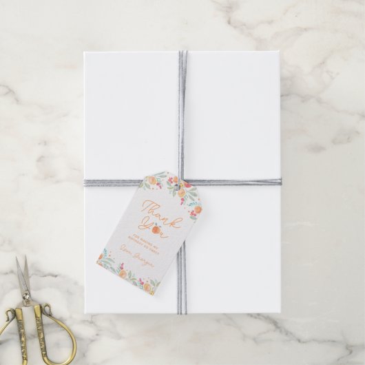 スウィートピーチ誕生日メッセージカード ギフトタグ (より糸付き)