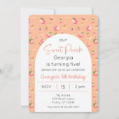 スウィートピーチ誕生日写真 招待状 (正面)