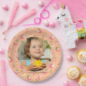 スウィートピーチ1stバースデーフォト ペーパープレート (パーティー)