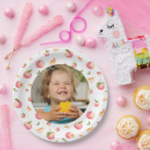 スウィートピーチ1stバースデーフォト ペーパープレート (パーティー)