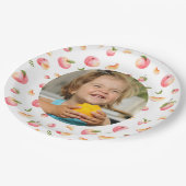 スウィートピーチ1stバースデーフォト ペーパープレート (アングル)
