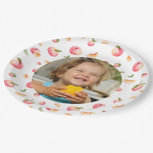 スウィートピーチ1stバースデーフォト ペーパープレート (アングル)