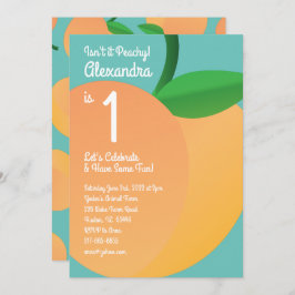 スウィートピーチ1st誕生日かわいい招待状 招待状