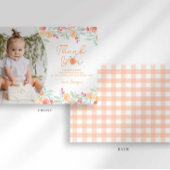 スウィートピーチ1st誕生日サンキューカード 招待状