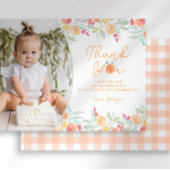 スウィートピーチ1st誕生日サンキューカード 招待状