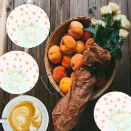 スウィートピーチ1st誕生日紙コースター ラウンドペーパーコースター