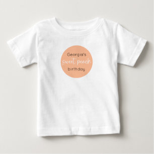 スウィートピーチ1st誕生日 ベビーTシャツ