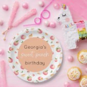 スウィートピーチ1st誕生日 ペーパープレート (パーティー)
