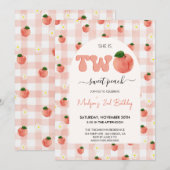 スウィートピーチ2nd誕生日招待状 招待状 (正面/裏面)
