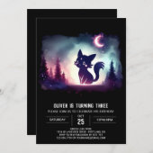 スウィートファンタジーキャット誕生日 招待状 (正面/裏面)