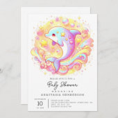 スウィートファンタジードルフィンベビーシャワー 招待状 (正面/裏面)