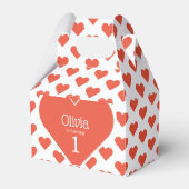 スウィートファースト誕生日パーティー赤いハートゲーブル フェイバーボックス (正面サイド)