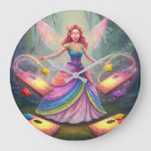 スウィートフェアリーウェディングシャワー ラージ壁時計 (正面)