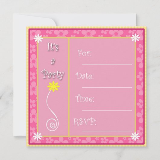 スウィートフェアリーパーティの招待状ズバイモリーハリソン 招待状 (裏面)