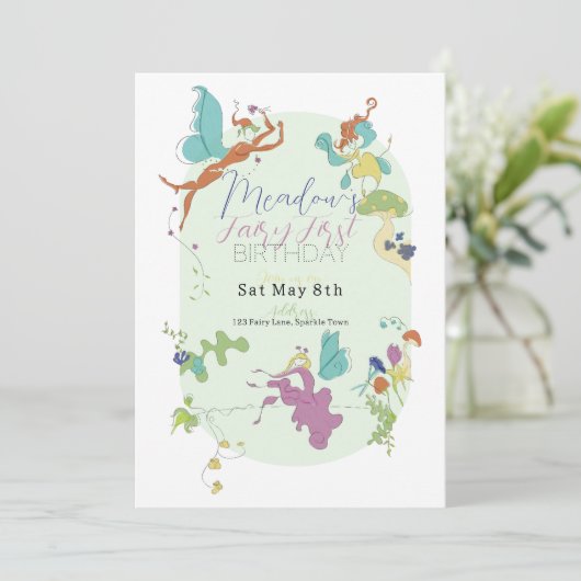 スウィートフェアリーファースト誕生日招待状 招待状 (スタンド正面)