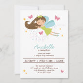 スウィートフェアリープリンセスガールズバースデーパーティー 招待状 (正面)