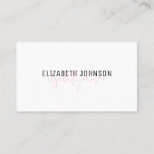 スウィートフェミニンピンクミニマシンプルリストQRコード 名刺 (裏面)