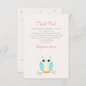 スウィートフクロウ誕生日 招待状 (正面/裏面)