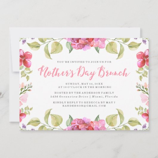 スウィートフラズマザーズデイブランチ招待状 招待状 (正面)