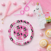 スウィートフランスのブルドッグズピンクフレンチー10誕生日 ペーパープレート (パーティー)