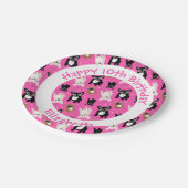 スウィートフランスのブルドッグズピンクフレンチー10誕生日 ペーパープレート (アングル)